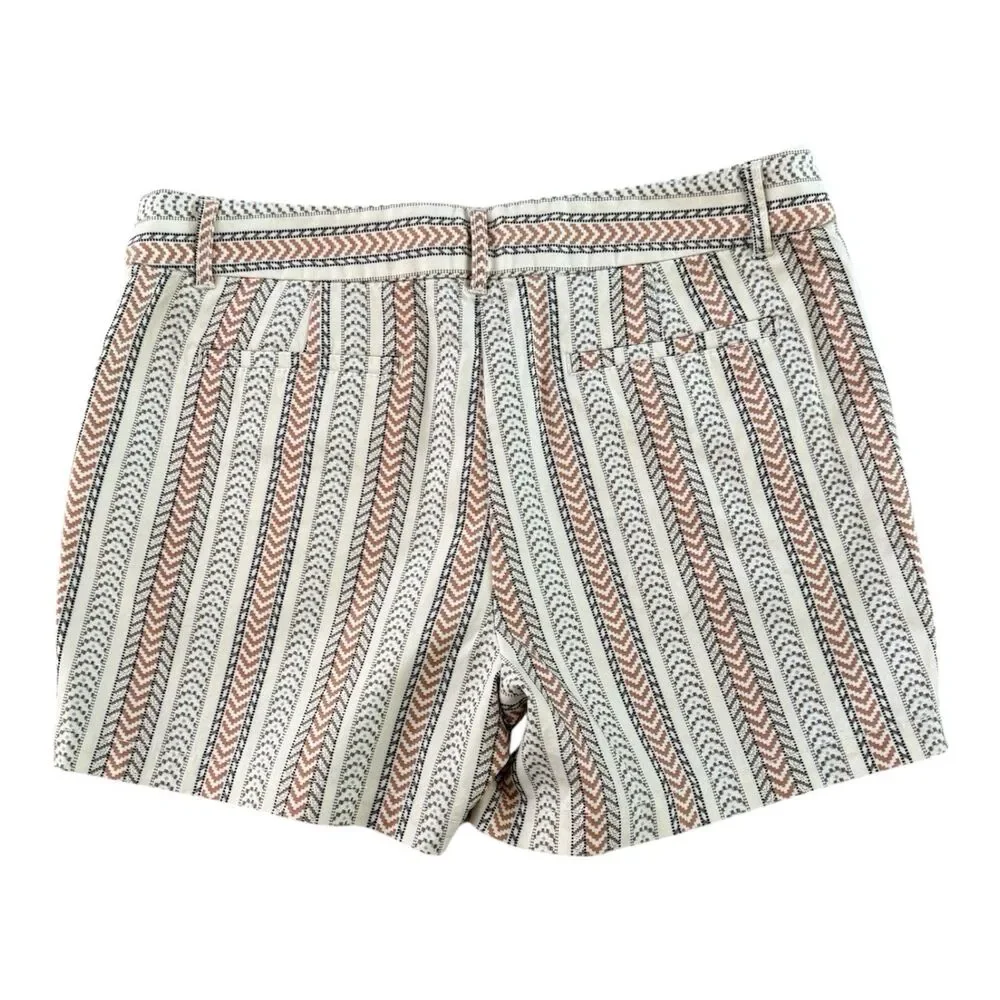 Dalia Womens Size 8‎ Beige Brown Tribal Aztec Boho Cotton Stretch Chino Shorts